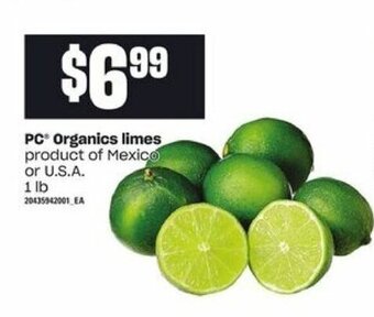 Loblaws PC organics limes offer