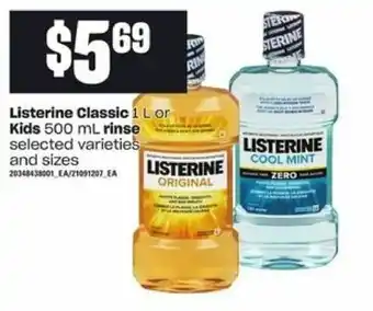Loblaws Listerine classic 1 L or kids offer