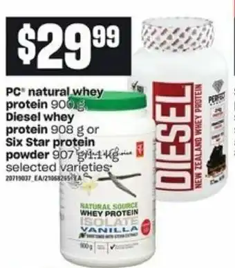 Loblaws PC natural whey protein offer