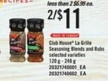 Loblaws Club house la grille seasoning blends and rubs offer