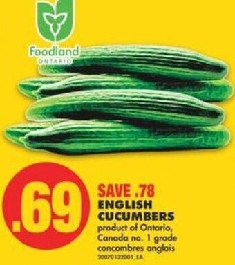 No Frills English cucumbers offer