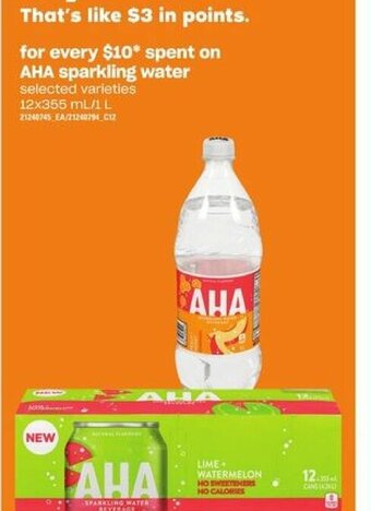 Zehrs Markets AHA sparkling water offer