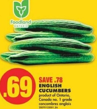 No Frills English cucumbers offer