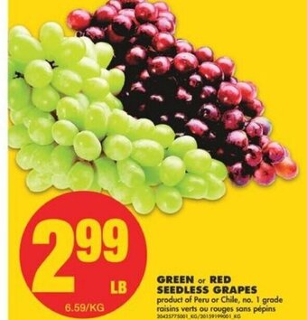No Frills Green or red seedless grapes offer