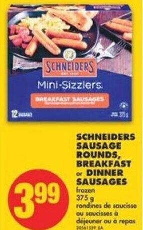 No Frills Schneiders sausage rounds offer