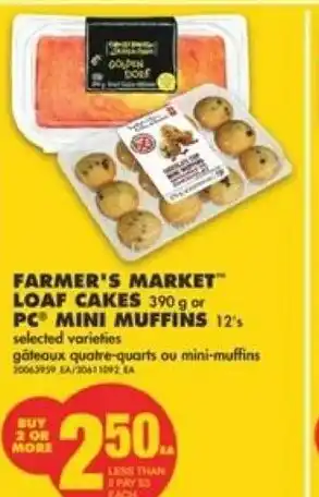 No Frills Loaf cakes or mini muffins offer