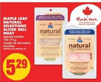 No Frills Maple leaf natural selections sliced deli meat offer