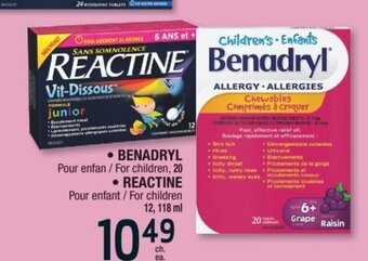 Jean Coutu Benadryl , reactine offer