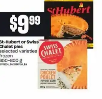 Dominion St-Hubert or swiss chalet pies offer
