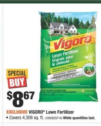 Home Depot Vigoro Lawn Fertilizer offer