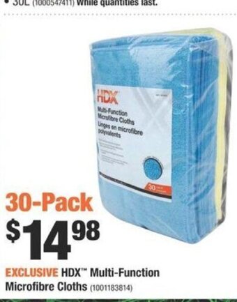 Home Depot HDX Multi-Function Microfibre Cloths offer
