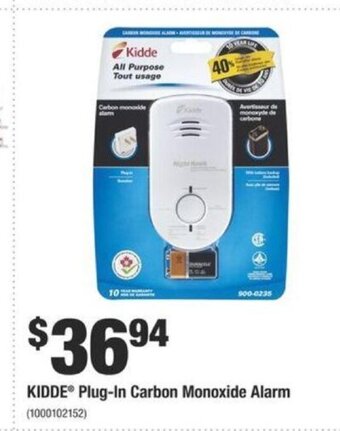 Home Depot Kidde Plug-In Carbon Monoxide Alarm offer
