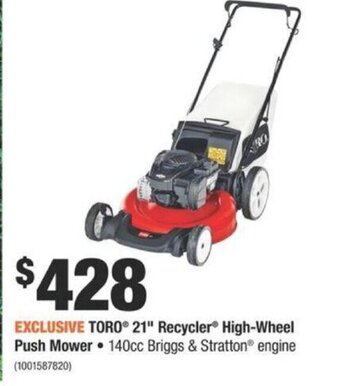Home Depot Toro 21 Recycler High-Wheel Push Mower offer