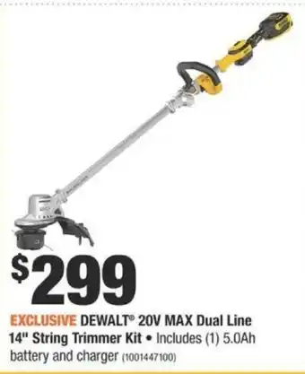 Home Depot Dewalt 20V Max Dual Line offer