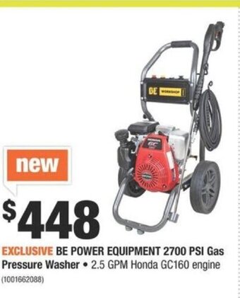 Home Depot Be Power Equipment 2700 PSI Gas Pressure Washer offer