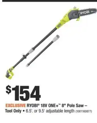 Home Depot Ryobi 18V One 8 Pole Saw Tool Only offer