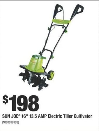 Home Depot Sun Joe 16 13.5 Amp Electric Tiller Cultivator offer