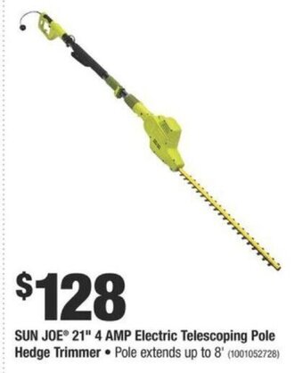 Home Depot Sun Joe 21 4 Amp Electric Telescoping Pole Hedge Trimmer offer