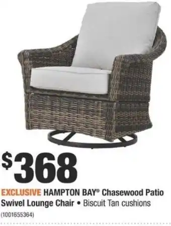 Home Depot Hampton Bay Chasewood Patio Swivel Lounge Chair offer