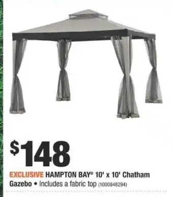 Home Depot Hampton Bay 10x10 chatham Gazebo offer