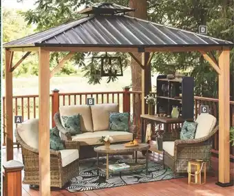 Lorston 9.7x9.7 Hard Top Gazebo with Netting