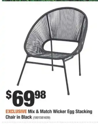 Home Depot Mix & Match Wicker Egg Stacking Chair in Black offer