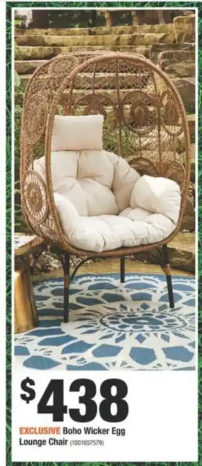 Home Depot Boho Wicker Egg Lounge Chair offer