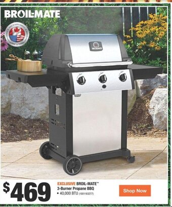 Home Depot Broil-Mate 3-Burner Propane BBQ offer