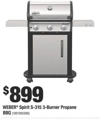 Home Depot Weber Spirit S-315 3-Burner Propane BBQ offer