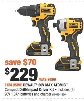 Home Depot Dewalt 20V Max Atomic offer