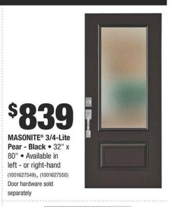 Home Depot Masonite 3/4-Lite Pear Black offer
