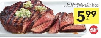 Foodland Top sirloin steaks offer