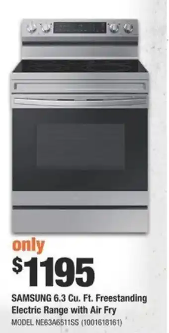 Home Depot SAMSUNG 6.3 cu. ft. freestanding offer