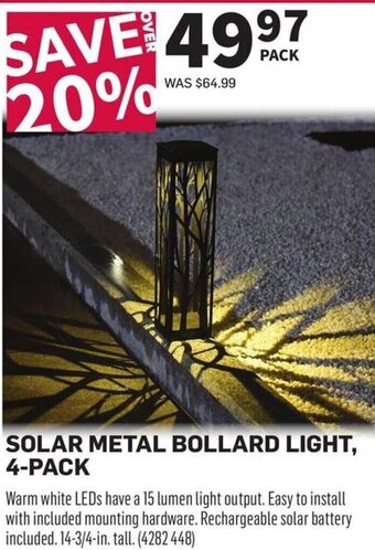 Co-op Solar metal bollard light offer