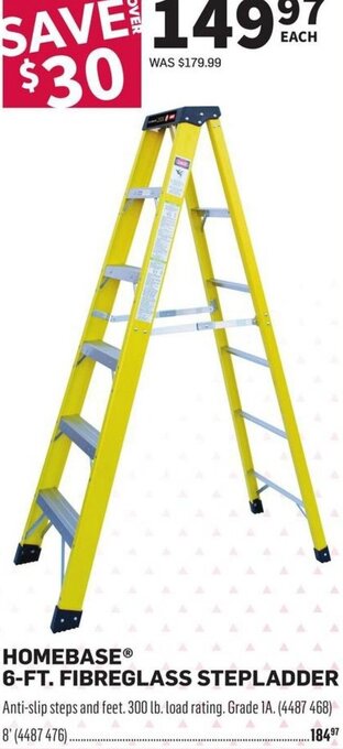 Co-op Homebase 6-ft. fibreglass stepladder offer