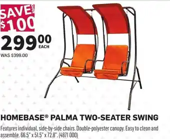 Co-op Homebase palma two-seater swing offer