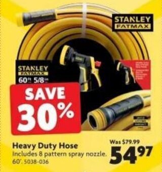 Home Hardware Heavy duty hose offer