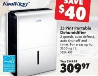 Home Hardware 35 Pint portable dehumidifier offer