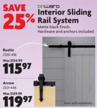 Home Hardware Interior sliding rail system offer