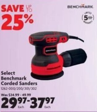 Home Hardware Select benchmark corded sanders offer