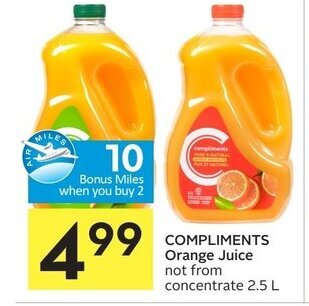 Foodland Compliments orange juice offer