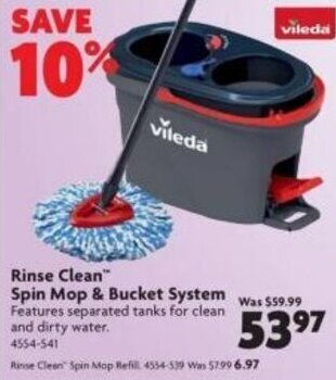 Home Hardware Rinse clean spin mop & bucket system offer