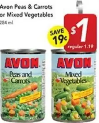 Pipers Avon peas & carrots or mixed vegetables offer