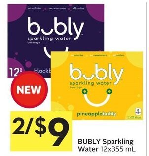 Foodland Bubly sparkling water offer