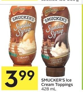 Foodland Smucker's ice cream toppings offer