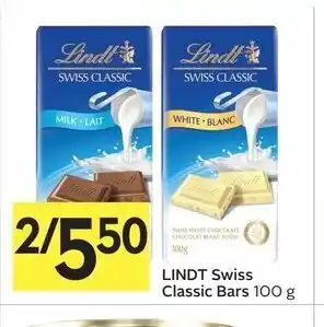 Foodland Lindt swiss classic bars offer