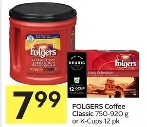 Foodland Folgers coffee classic offer