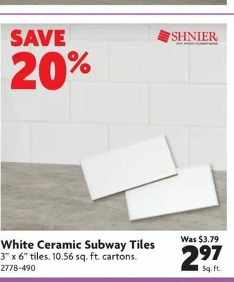 Home Hardware White Ceramic Subway Tiles offer