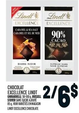 Metro Chocolat excellence lindt offer