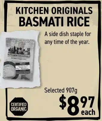 Organic Garage Basmati rice offer
